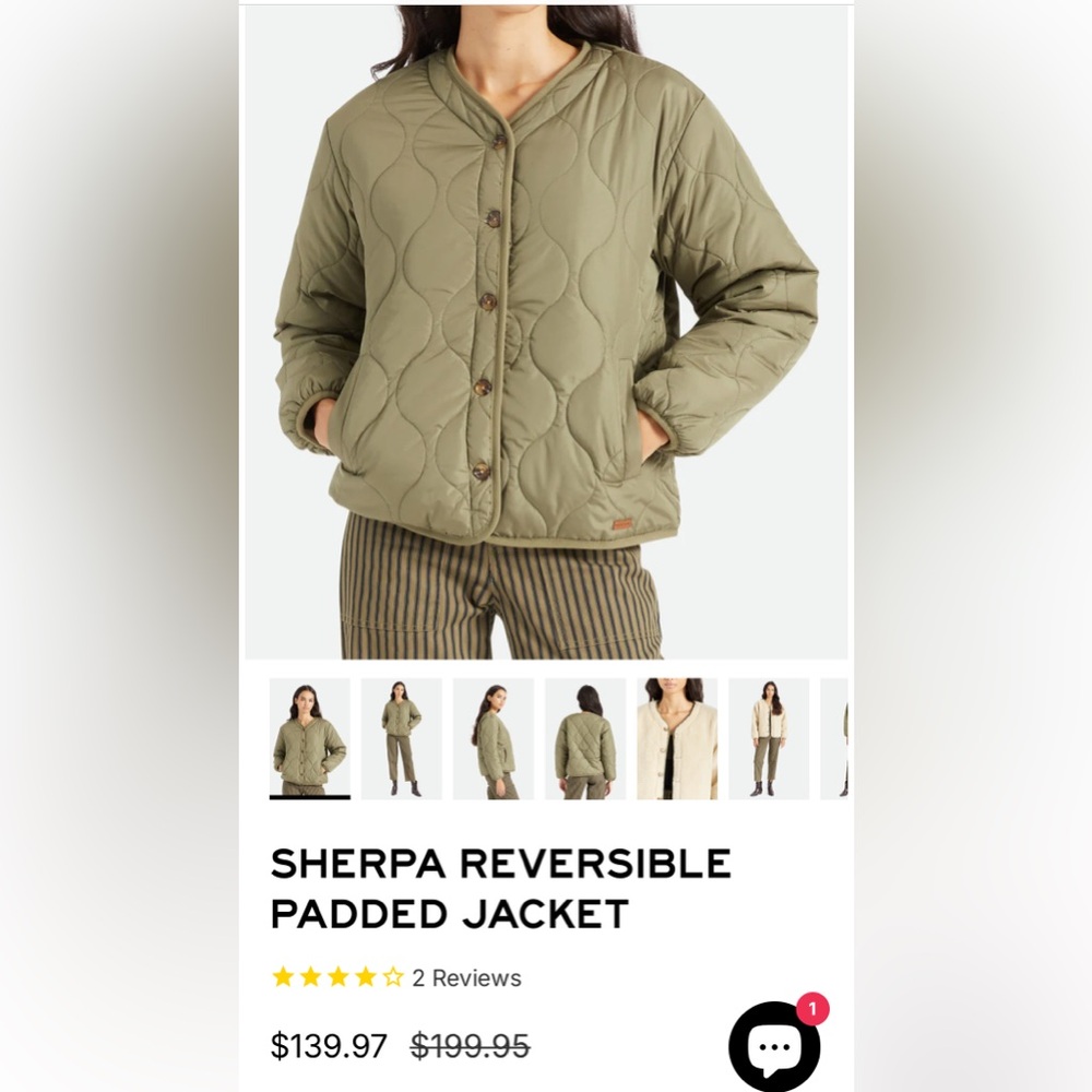 Reversible Olive Green Quilted Jacket